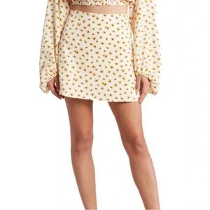 0306 - WEWOREWHAT Mini Slip Skirt Ditsy Daisies Small